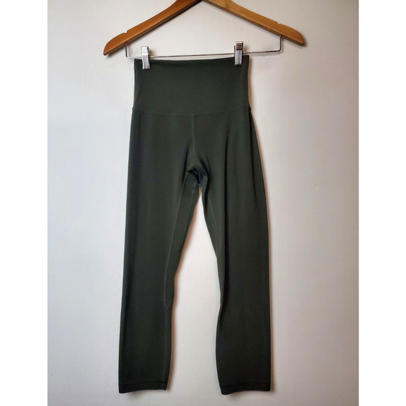 Lululemon 2 Align Leggings Nulu 21 Inch High Rise Lightweight Olive GREEN - Picture 5 of 9